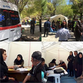 برگزاری ایستگاه سلامت در پارک سراب روانسر توسط تیم بهداشنی درمانی شبکه بهداشت روانسر