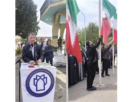 🇮🇷 تجدید میثاق دانشگاهیان علوم پزشکی کرمانشاه با آرمان‌های شهدا در آیین برافراشتن پرچم جمهوری اسلامی ایران
