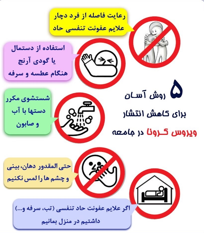 5توصیه برای پیشگیری از انتشار  ویروس کرونا درجامعه