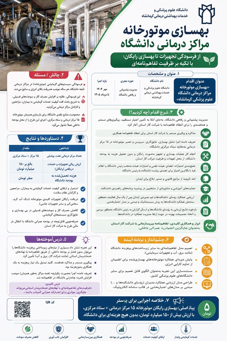 پوستر بهسازی موتورخانه مراکز درمانی